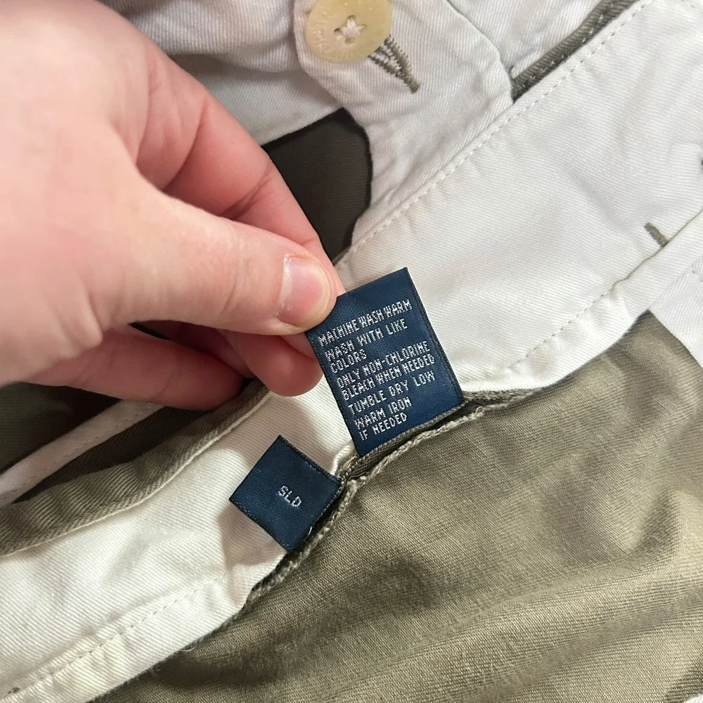 Polo Ralph‎ Lauren Chino Pants 32x30 Olive Khaki Straight Leg Classic Minimalist